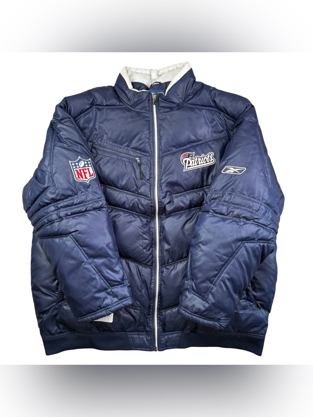VTG Reebok On-Field New England Patriots NFL Men’s Puffer Winter Jacket Coat 3XL